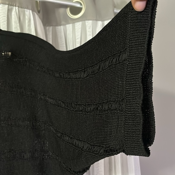 Sassy and sexy black sweater top!  See through!  Lots of stretch! - Picture 7 of 7